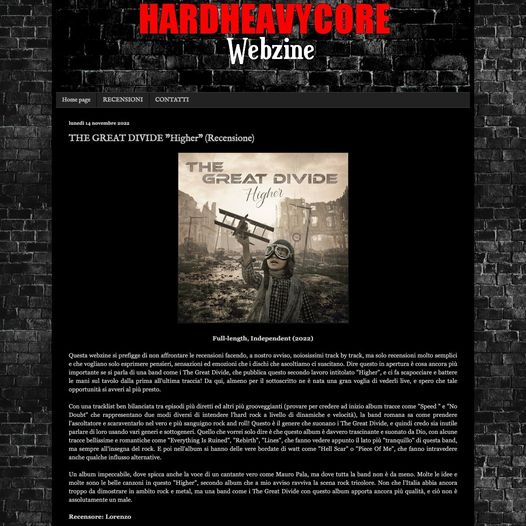 The Great Divide-Higher-review by Hard Heavy Core Webzine